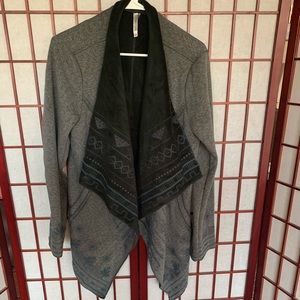 Monoreno Floral Draped Embroidered Jacket, Green L